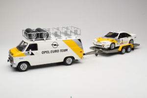 Opel Manta 400 Group B Rally Tour de Corse 1984 Med Chevrolet G30 Servicevogn Otto 1:18 OT491 Resin — billede 3 af 13