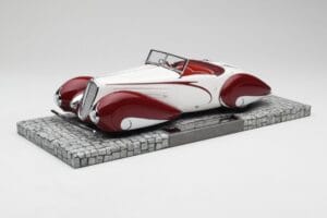 Delahaye Type 135 M Cabriolet Hvid Rød Minichamps 1:18 107116161 Resin