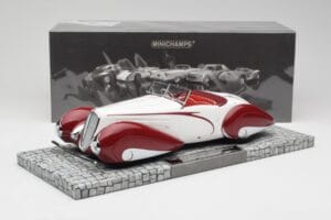 Delahaye Type 135 M Cabriolet Hvid Rød Minichamps 1:18 107116161 Resin — billede 6 af 6