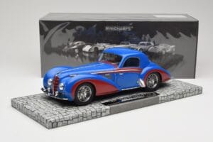 Delahaye Type 145 V12 Coupe Blå Rød Minichamps 1:18 107116121 Resin — billede 6 af 6
