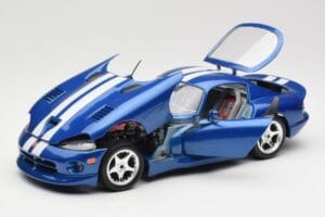 Dodge Viper GTS SR II Blå med Hvide Striber Bburago 1:18 3330 Metal — billede 2 af 8