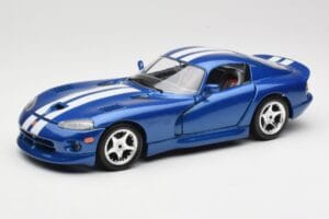 Dodge Viper GTS SR II Blå med Hvide Striber Bburago 1:18 3330 Metal