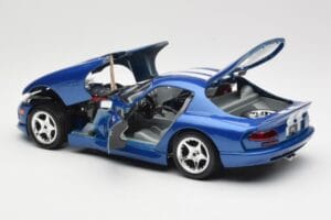 Dodge Viper GTS SR II Blå med Hvide Striber Bburago 1:18 3330 Metal — billede 5 af 8