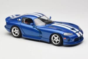 Dodge Viper GTS SR II Blå med Hvide Striber Bburago 1:18 3330 Metal — billede 6 af 8
