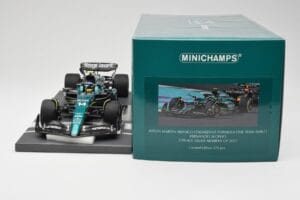 Aston Martin AMR23 #14 F. Alonso 3rd Place Saudi Arabian GP 2023 Minichamps 1:18 117230214 Metal — billede 6 af 7