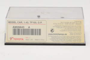 Toyota TF103 Panasonic #20 O. Panis F1 2003 Minichamps 1:43 AM26643 Metal — billede 4 af 5