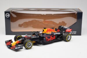 Red Bull RB16B #33 M. Verstappen Emilia Romagna GP Winner Mid Race Tyres 2021 Minichamps 1:18 110210133 Metal — billede 6 af 7
