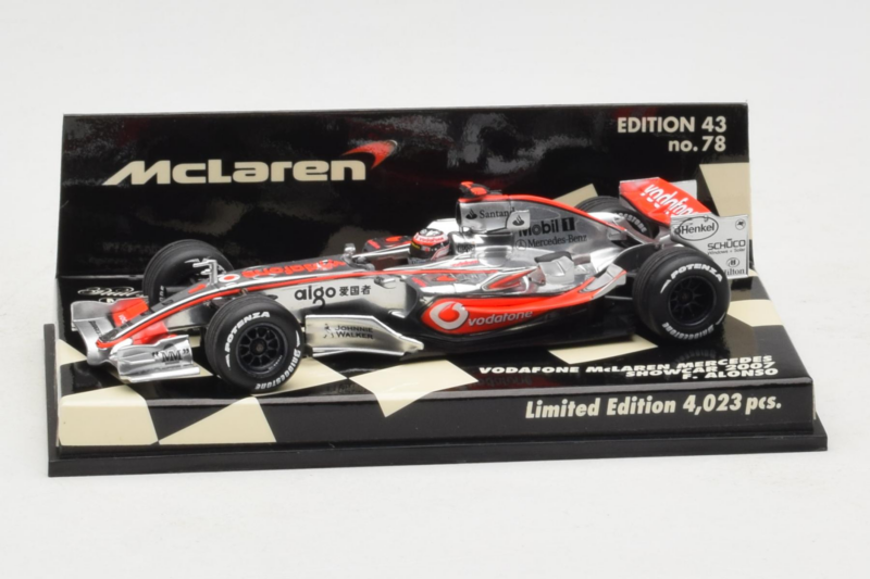 McLaren MP4-22 Mercedes #1 F. Alonso Vodafone McLaren Showcar F1 2007 Minichamps 1:43 530074371 Metal