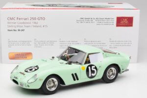 Ferrari 250 GTO #15 S. Moss / G. Hill Goodwood 1962 CMC 1:18 M-247 Metal — billede 6 af 6