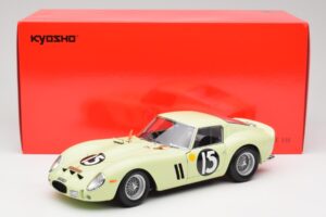 Ferrari 250 GTO #15 S. Moss / I. Ireland Goodwood Tourist Trophy Winner 1962 Kyosho 1:18 08438C Metal — billede 8 af 8