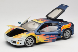 Ferrari 360 Modena Challenge #5 Hot Wheels Purple Fire Livery 1999 Bburago 1:18 29619 Metal — billede 2 af 8