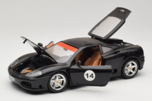 Ferrari 360 Modena #14 Sort Begrænset Udgave Bburago 1:18 3368-B1 Metal — billede 2 af 8