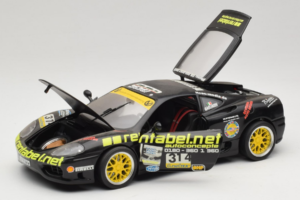 Ferrari 360 Modena Rentabel #314 Gagliardi Sort Bburago 1:18 3378-B1 Metal — billede 2 af 8