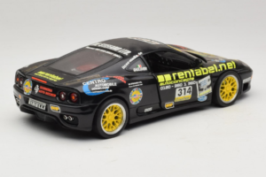 Ferrari 360 Modena Rentabel #314 Gagliardi Sort Bburago 1:18 3378-B1 Metal — billede 3 af 8