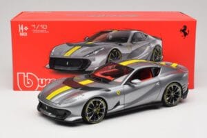 Ferrari 812 Competizione Grigio Coburn Bburago 1:18 18-01647 Metal — billede 8 af 8