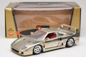 Ferrari F40 Chrome Silver Bburago 1:18 3401 Metal — billede 8 af 8