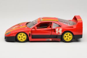 Ferrari F40 Evoluzione #14 L. Dalla Noce H&R Rød med Gule Hjul 1992 Bburago 1:18 3042-H1 Metal — billede 4 af 8