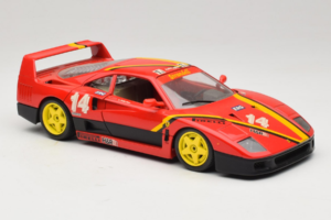 Ferrari F40 Evoluzione #14 L. Dalla Noce H&R Rød med Gule Hjul 1992 Bburago 1:18 3042-H1 Metal — billede 6 af 8