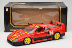 Ferrari F40 Evoluzione #14 L. Dalla Noce H&R Rød med Gule Hjul 1992 Bburago 1:18 3042-H1 Metal — billede 8 af 8