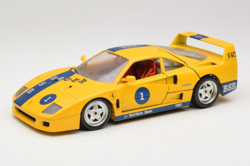 Ferrari F40 #1 Gul Bauer Begrænset Udgave 100 stk Bburago 1:18 BSR001 Metal