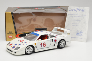 Ferrari F40 #16 Borsenmodells Hvid Limited Edition 333 pcs 1987 Bburago 1:18 3332-W1 Metal — billede 8 af 8