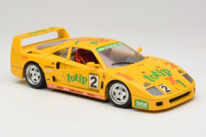 Ferrari F40 Totip Jolly Club #2 Gul Bburago 1:18 3332-Y1 Metal — billede 6 af 8