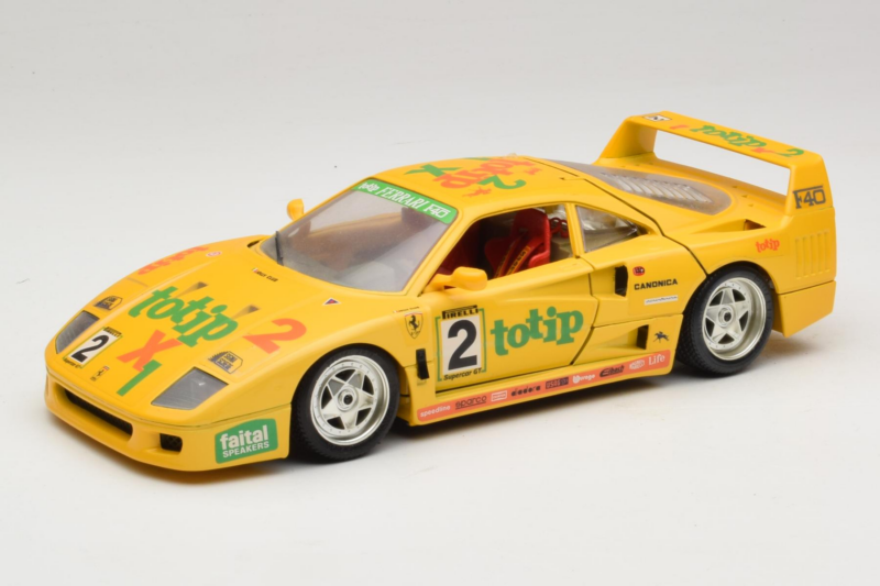 Ferrari F40 Totip Jolly Club #2 Gul Bburago 1:18 3332-Y1 Metal