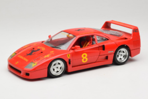 Ferrari F40 #8 Bevro International Rød 1987 Bburago 1:18 3332-P3 Metal