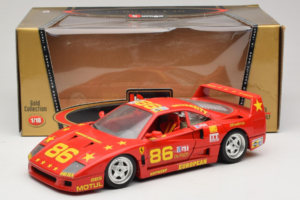 Ferrari F40 LM #86 Ch. Pozzi IMSA 24 Hours of Le Mans 1985 Rød Bburago 1:18 3332-P6 Metal — billede 8 af 8
