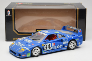 Ferrari F40 #34 M. Ferte / Thavenin / Palau Pilot Blå 1987 Bburago 1:18 3032-B1 Metal — billede 8 af 8