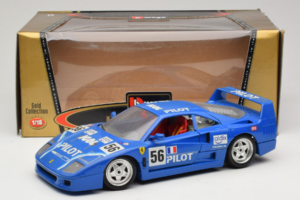 Ferrari F40 Pilot #56 Blå Bburago 1:18 3332-BL1 Metal — billede 8 af 8