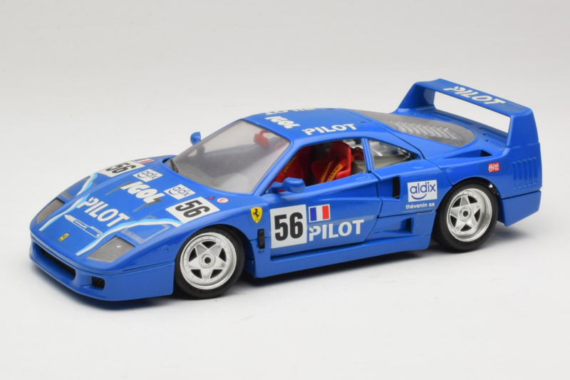 Ferrari F40 Pilot #56 Blå Bburago 1:18 3332-BL1 Metal
