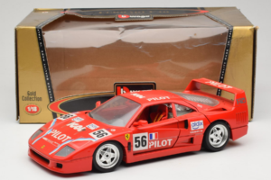 Ferrari F40 #56 Pilot Rød 1987 Bburago 1:18 3332-P2 Metal — billede 8 af 8