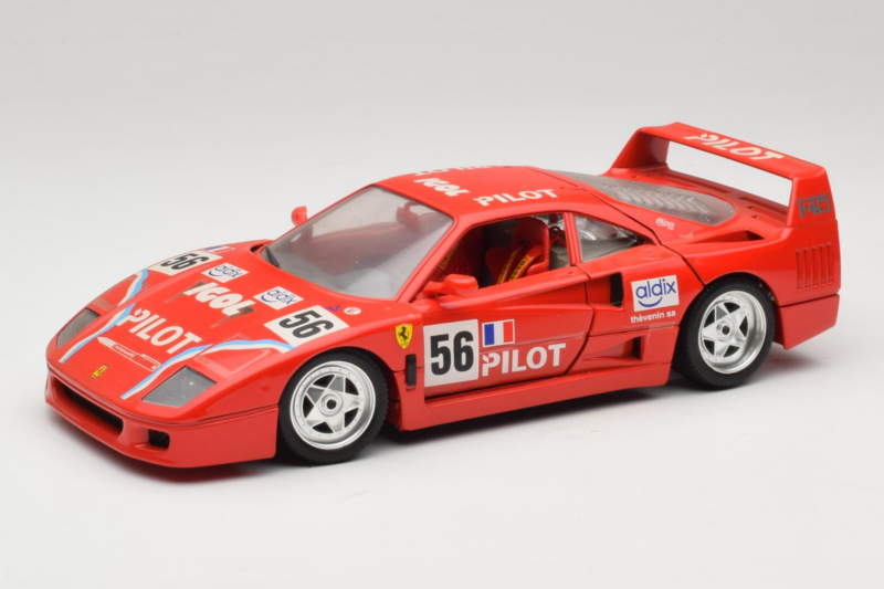 Ferrari F40 #56 Pilot Rød 1987 Bburago 1:18 3332-P2 Metal