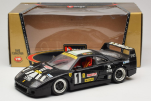 Ferrari F40 Pirelli Agip #1 Sort Bburago 1:18 3332-B1 Metal — billede 8 af 8