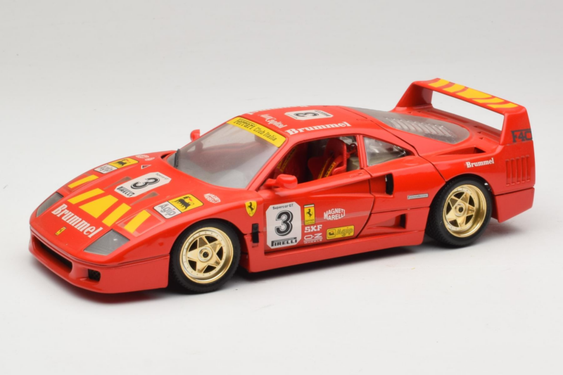 Ferrari F40 #3 Pirelli Rød 1987 Bburago 1:18 3332-P4 Metal