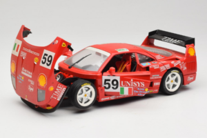 Ferrari F40 LM Unisys #59 Ota / P. Nappi / R. Donovan 24 Hours of Le Mans 1996 Bburago 1:18 3032-U1 Metal — billede 2 af 8