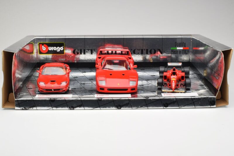 Ferrari Promo Set F40 550 Maranello Scuderia Ferrari F310 F1 1996 Bburago 1:18 FERRARI001 Metal