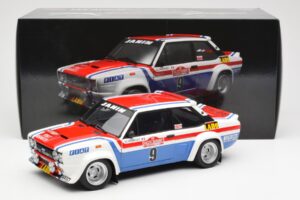 Fiat 131 Abarth Fiat France #9 J-C. Andruet / C. Delferrier Winner Rally Sanremo 1977 Kyosho 1:18 08375A Metal — billede 8 af 8
