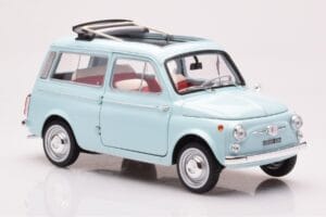 Fiat 500 Giardiniera Acquamarina Blå Norev 1:18 187742 Metal — billede 6 af 7