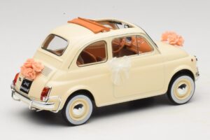 Fiat 500 L Elfenben Wedding Gift Norev 1:18 187780 Metal — billede 2 af 6