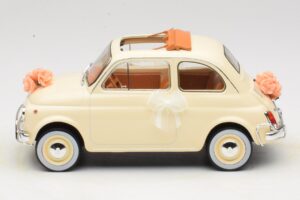 Fiat 500 L Elfenben Wedding Gift Norev 1:18 187780 Metal — billede 3 af 6