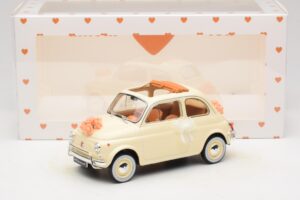 Fiat 500 L Elfenben Wedding Gift Norev 1:18 187780 Metal — billede 6 af 6