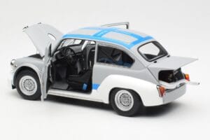 Fiat Abarth 1000 TCR Mat Grå Blå Striber AUTOart 1:18 72642 Metal — billede 5 af 8