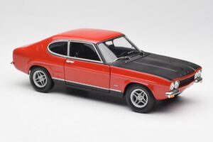 Ford Capri Mk1 2600 RS Rød Sort Minichamps 1:18 180089071 Metal — billede 6 af 8