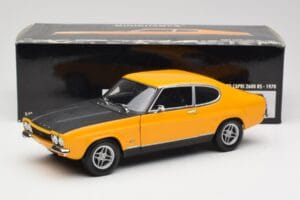 Ford Capri 2600 RS Signal Gul Med Sort Minichamps 1:18 180089070 Metal — billede 8 af 8