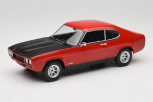 Ford Capri Mk1 RS 2600 Rød med Sort Motorhjelm MCG 1:18 MCG18538 Metal