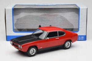 Ford Capri Mk1 RS 2600 Rød med Sort Motorhjelm MCG 1:18 MCG18538 Metal — billede 6 af 6