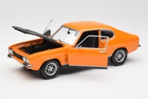 Ford Capri Mk1 RS 2600 Signal Orange Sort Minichamps 1:18 150089077 Metal — billede 2 af 8