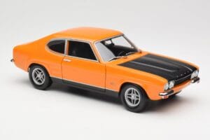 Ford Capri Mk1 RS 2600 Signal Orange Sort Minichamps 1:18 150089077 Metal — billede 6 af 8